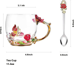 Butterfly Flower Tea Cup Gift