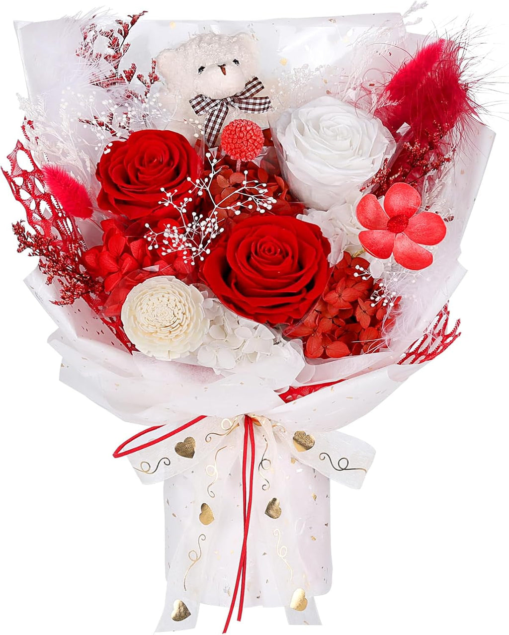 Preserved Flowers Bear Bouquet