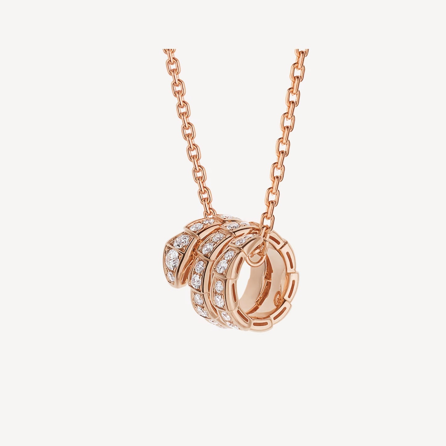 jewellax Serpenti Necklace,925 Silver,18k Rose Gold Plated,Cubic Zircon Paved