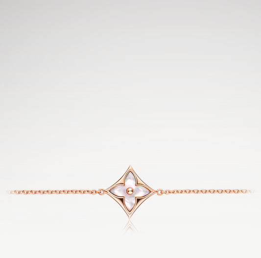 Color Blossom Star Bracelet, Plated With 18k Rose Gold, White Mother-of-Pearl