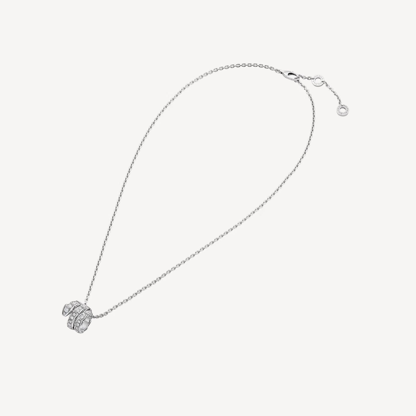 jewellax Serpenti Necklace,925 Silver,18k White Gold Plated,Cubic Zircon Paved