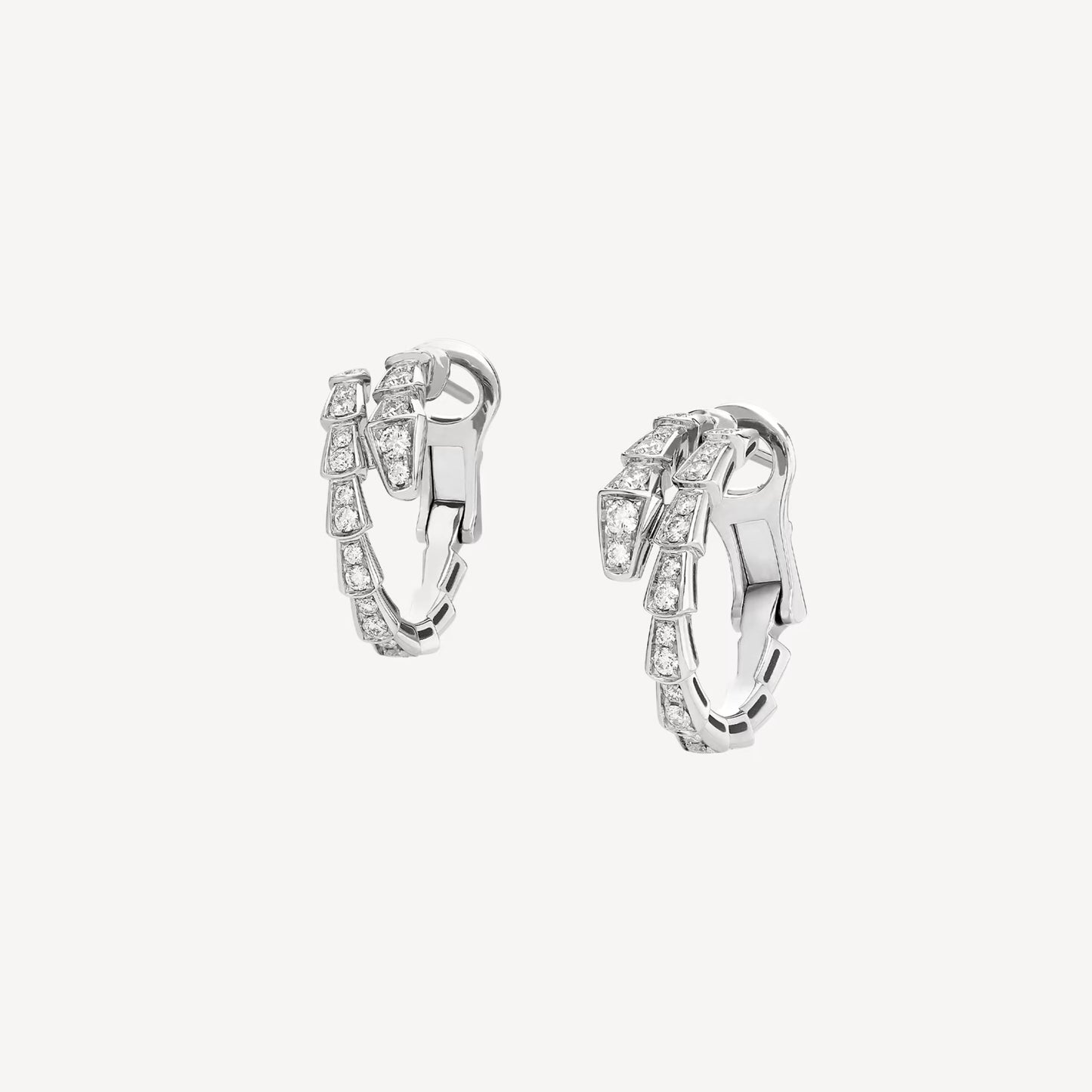 jewellax Serpenti Earring,925 Silver,18k White Gold Plated,Cubic Zircon Paved