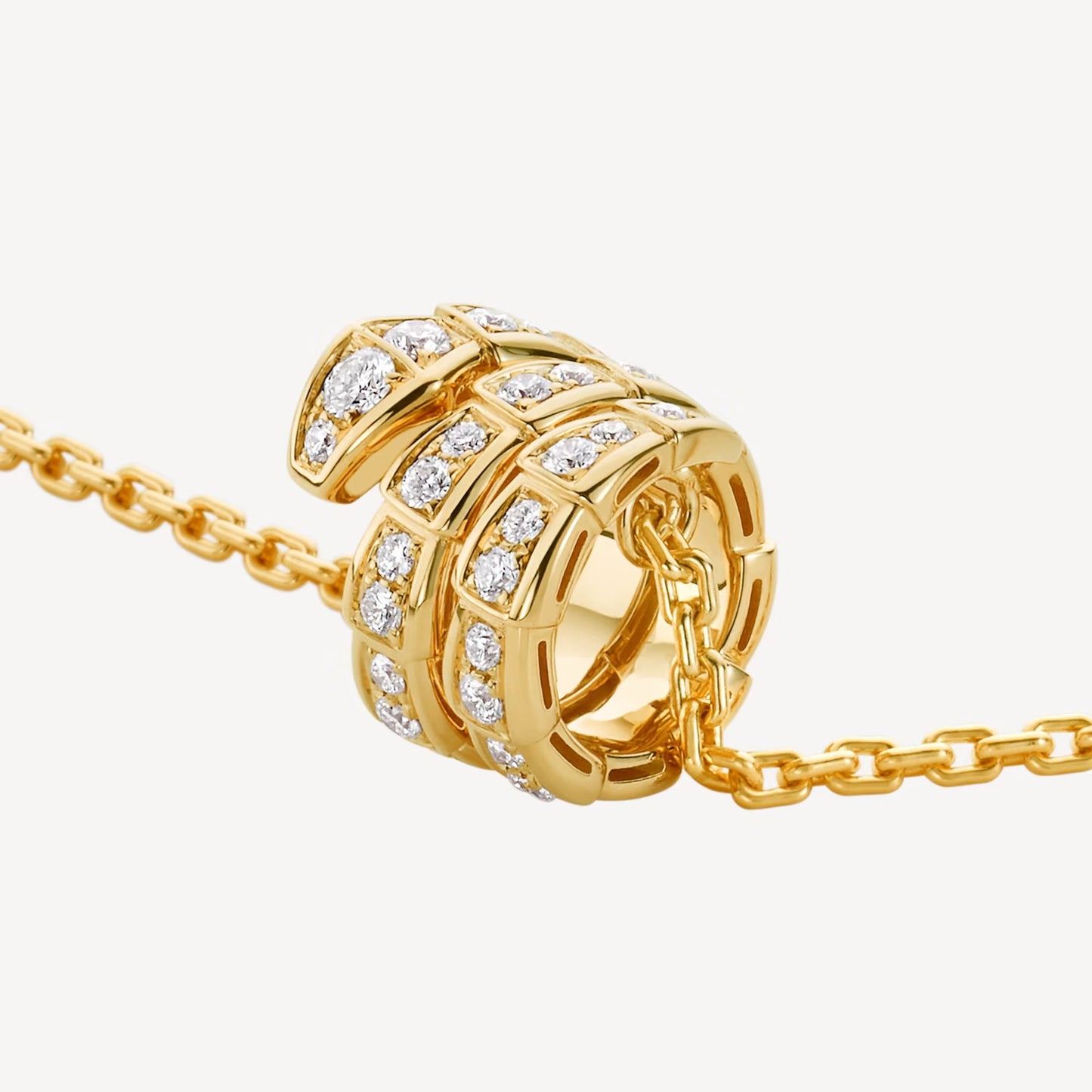 jewellax Serpenti Necklace,925 Silver,18k Yellow Gold Plated,Cubic Zircon Paved