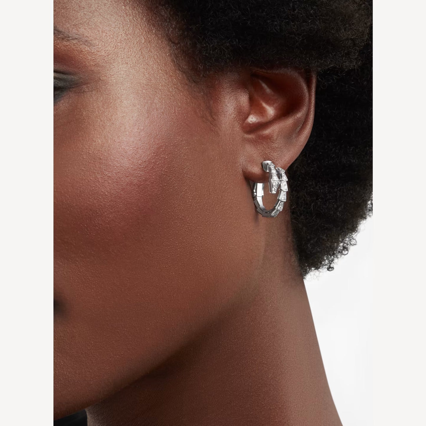 jewellax Serpenti Earring,925 Silver,18k White Gold Plated,Cubic Zircon Paved
