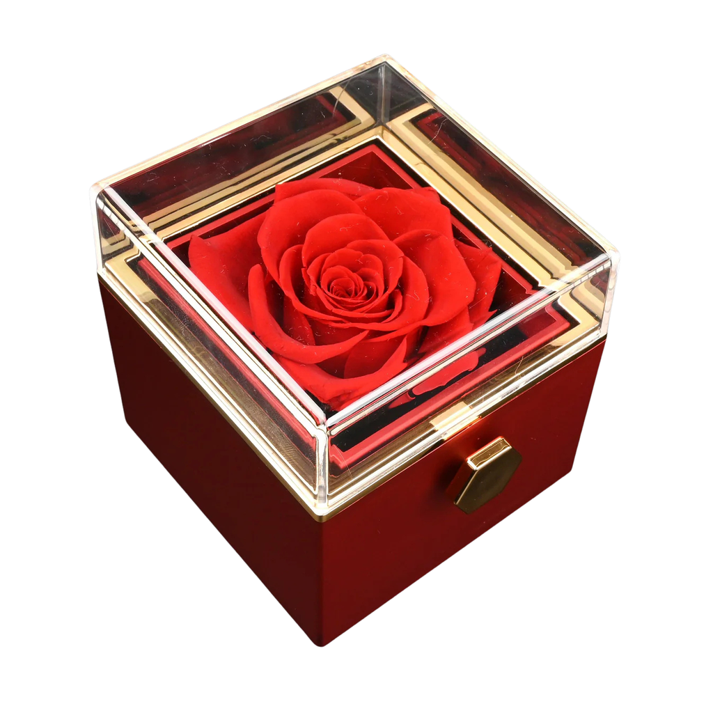 Preserved Rose Engraved Necklace with Your Names