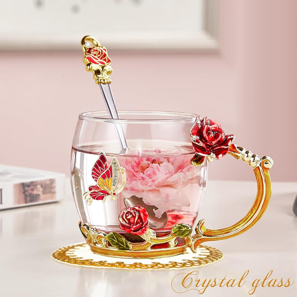 Butterfly Flower Tea Cup Gift