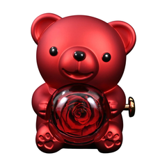 Rose Bear with Engraved Necklace