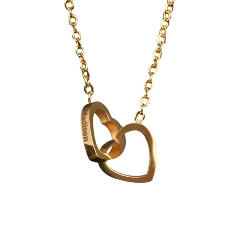 Preserved Rose Engraved Necklace with Names