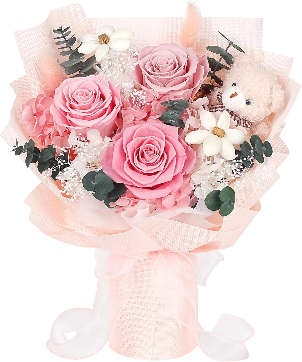 Preserved Flowers Bear Bouquet