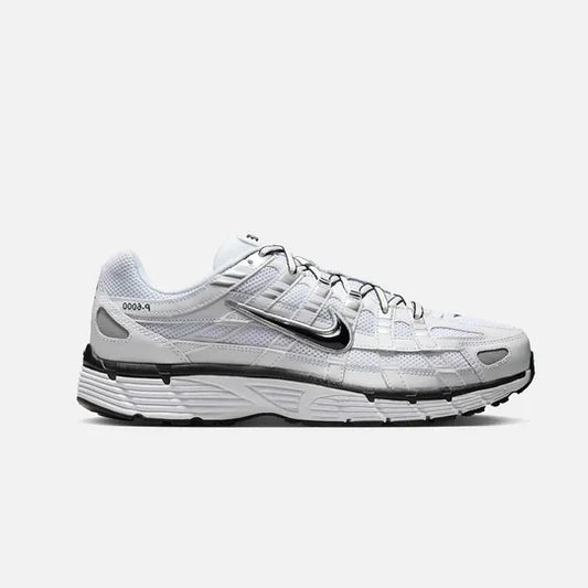 Nike P-6000 White Metallic Silver Black