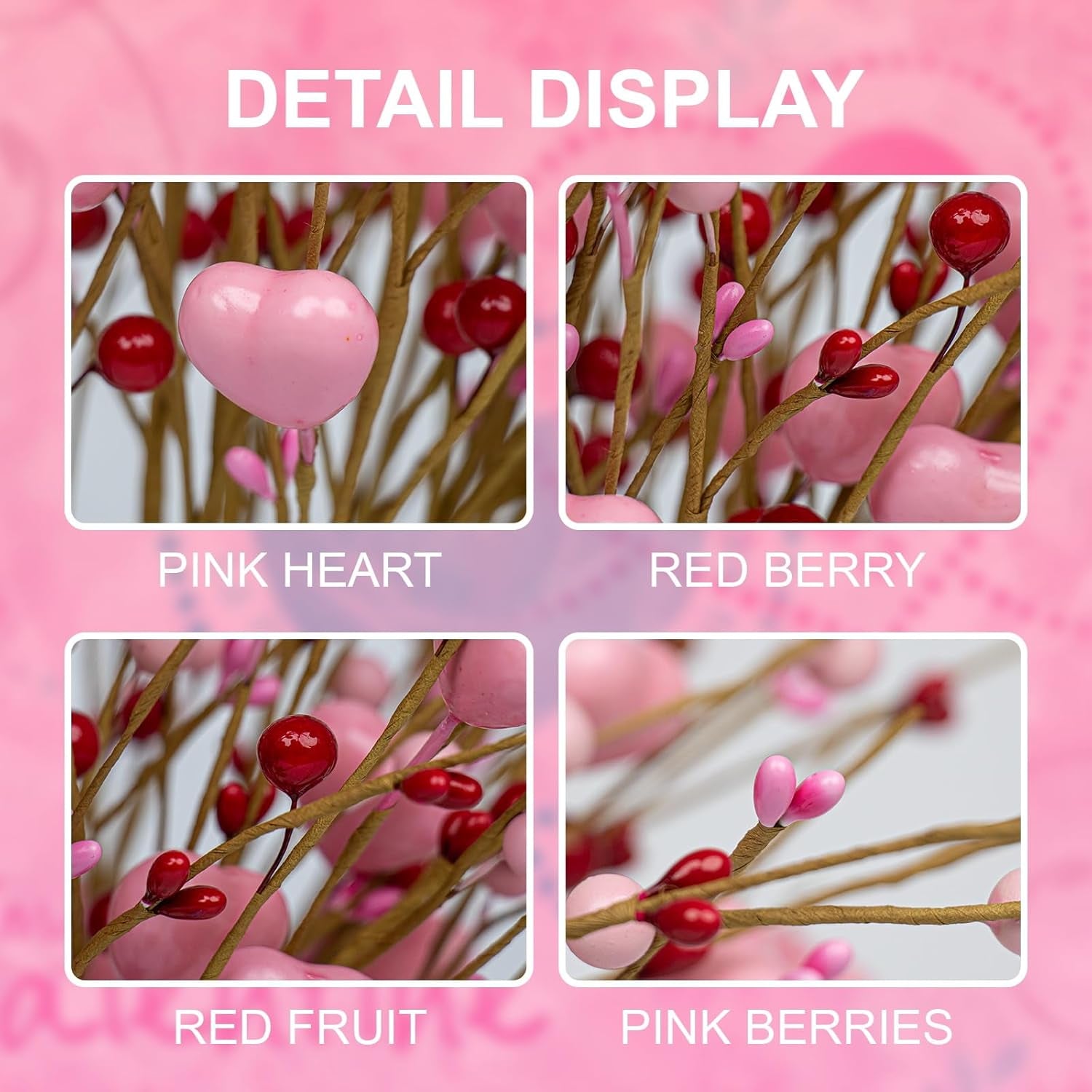 Heart Berry Stems Set