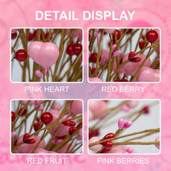 Heart Berry Stems Decorative Set